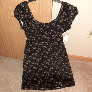 Peasant pinafore mini dress